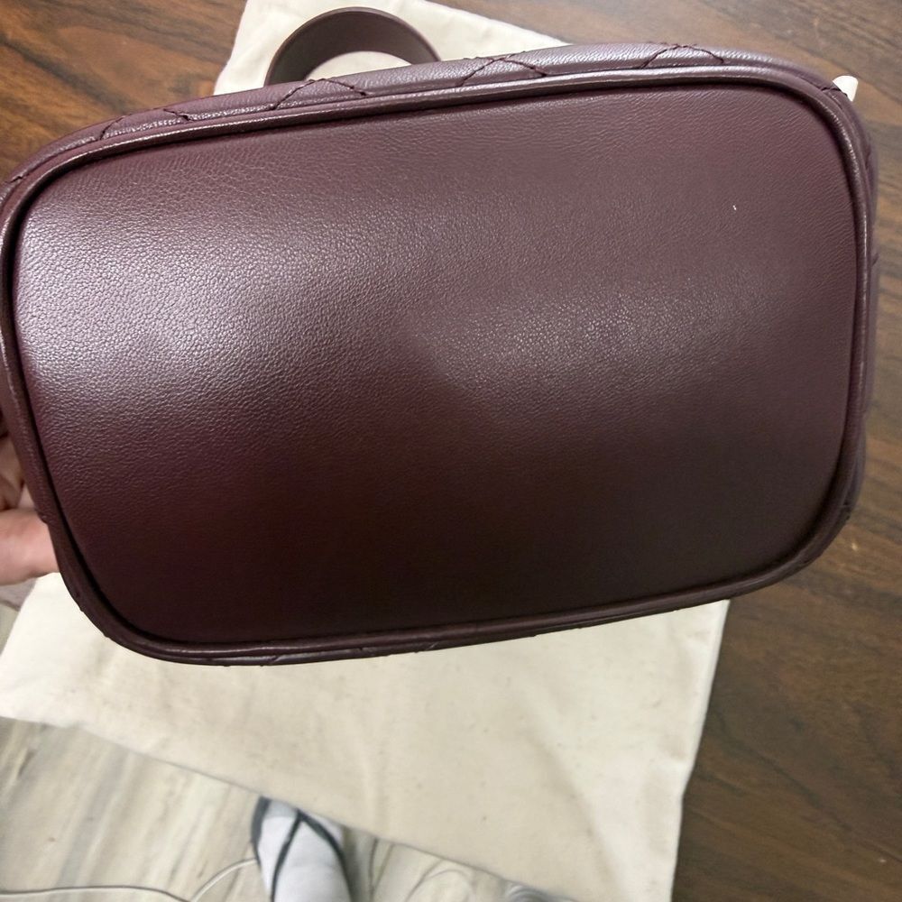 Saint Laurent Cassandre Mini Quilted Leather Bucket Shoulder Bag in Burgundy NWT - Picture 10 of 12